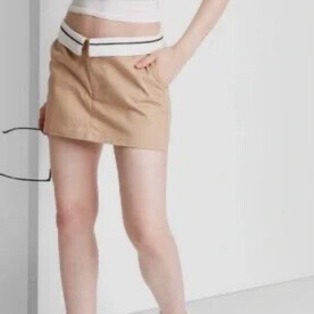 Wild Fable NWT Women's Classic Khaki Casual Cargo Neutral Mini Skort 17